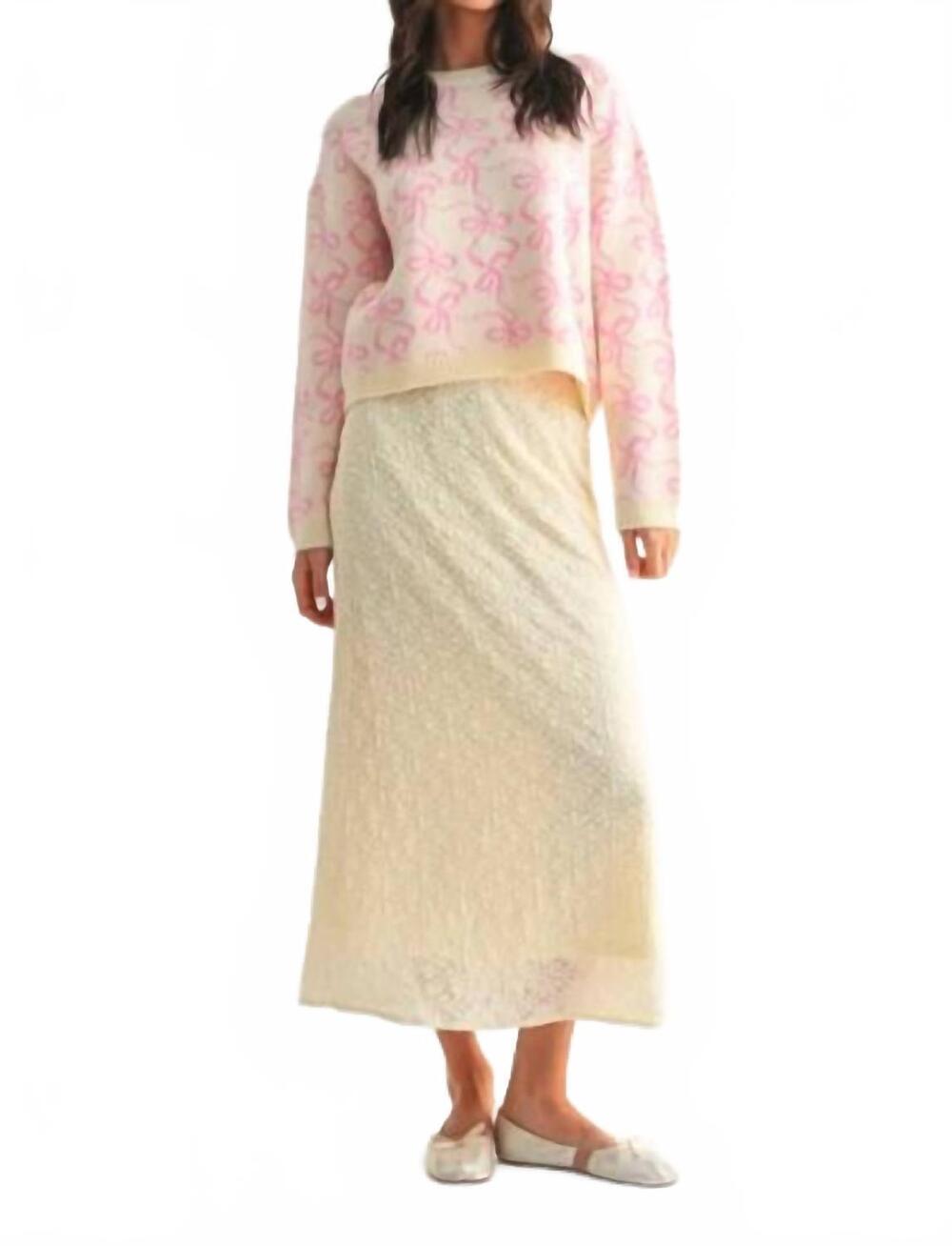 NEW WISHLIST lace reverie midi skirt in cream